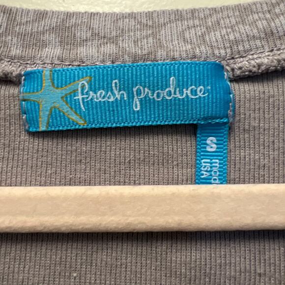 Fresh Produce Women’s 3/4 Sleeve Floral Print‎ V-Neck Pullover Shirt Size S Gray - Picture 2 of 5